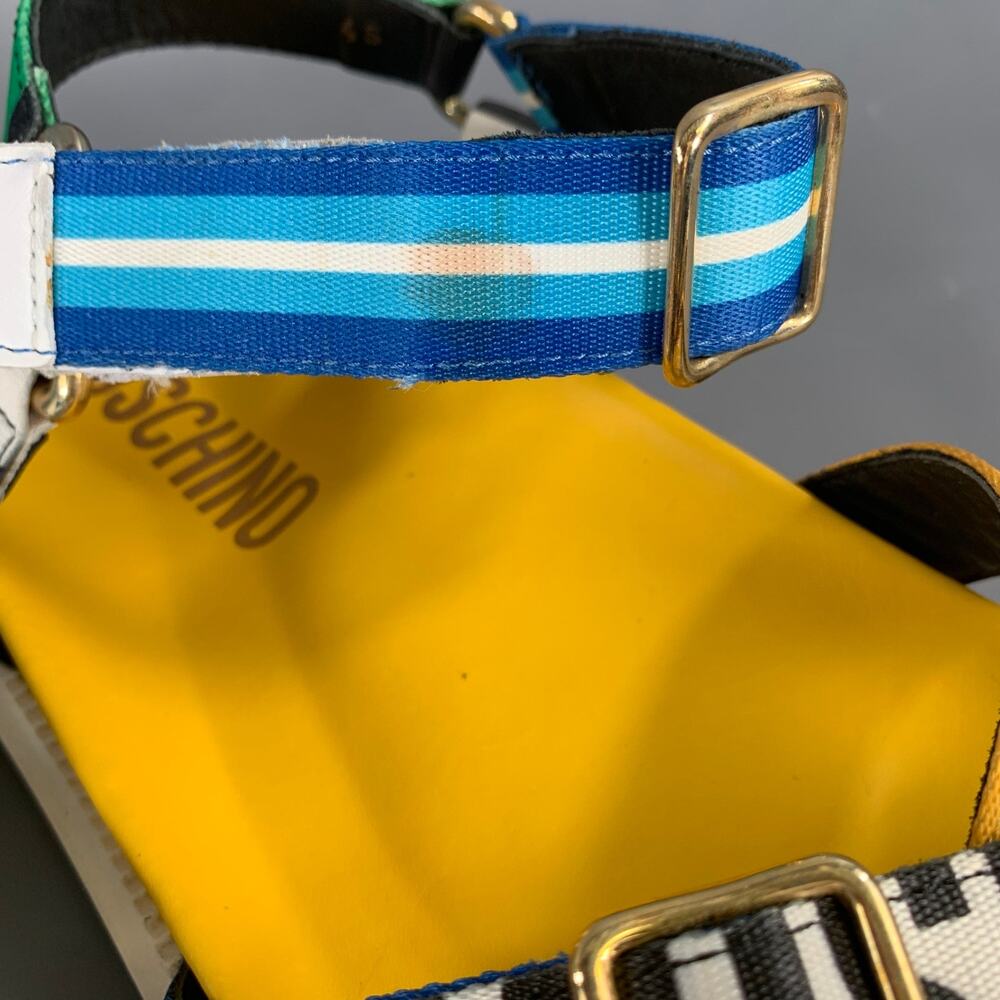 MOSCHINO Size 12 Multi-Color Geometric Sandals - Picture 8 of 10